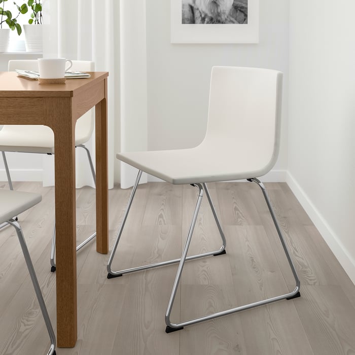 BERNHARD Chair, chromeplated/Mjuk white IKEA