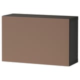 BESTÅ Shelf unit with door, black-brown/Lappviken light grey-brown, 60x22x38 cm