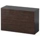 BESTÅ Shelf unit with door, black-brown/Selsviken high-gloss/brown, 60x22x38 cm