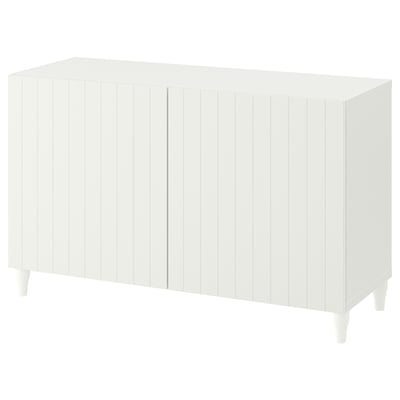 BESTÅ Storage combination with doors, white/Sutterviken/Kabbarp white, 120x42x74 cm