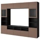 BESTÅ TV storage combination/glass doors, black-brown Sindvik/Lappviken light grey-brown, 300x42x231 cm