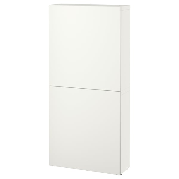 BESTÅ Wall cabinet with 2 doors, white/Lappviken white, 60x22x128 cm