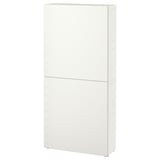 BESTÅ Wall cabinet with 2 doors, white/Lappviken white, 60x22x128 cm