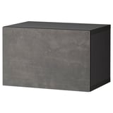 BESTÅ Wall-mounted cabinet combination, black-brown/Kallviken dark grey, 60x42x38 cm