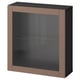 BESTÅ Wall-mounted cabinet combination, black-brown/Sindvik light grey-brown, 60x22x64 cm