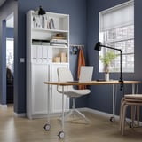 BILLY / OXBERG Bookcase with doors, white, 80x30x202 cm