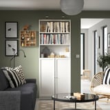 BILLY / OXBERG Bookcase with doors, white, 80x30x202 cm