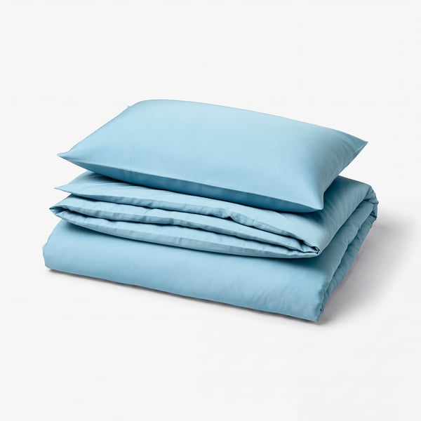 BJÖRKAL Duvet cover and pillowcase, blue, 150x200/50x80 cm