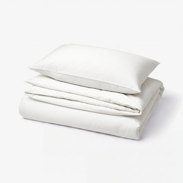 BJÖRKAL Duvet cover and pillowcase, white, 150x200/50x80 cm