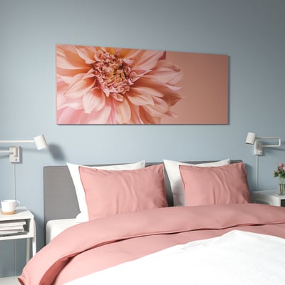 BJÖRKSTA Picture, flowers-in pink, 140x56 cm