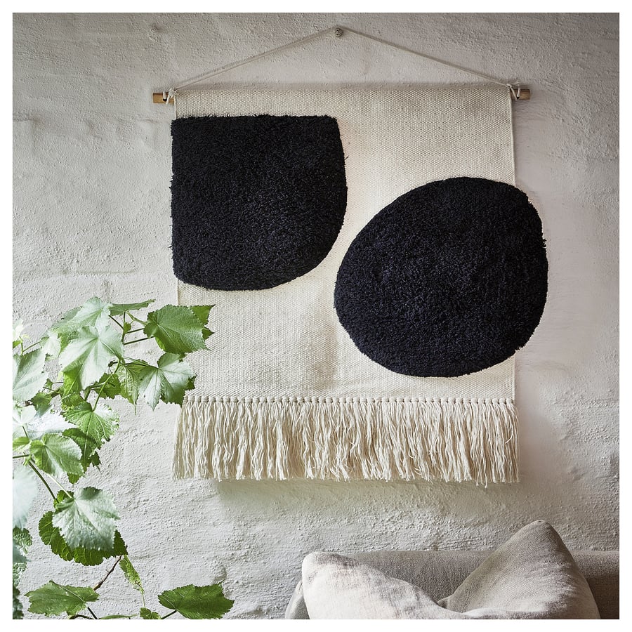 BLANDSKOG hanging tapestry, beige/black, 70x70 cm IKEA