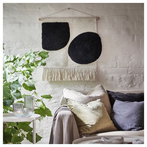 BLANDSKOG hanging tapestry, beige/black, 70x70 cm IKEA