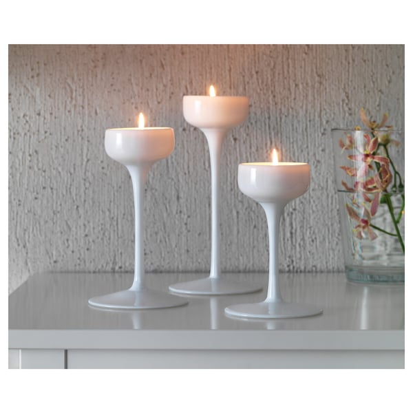 BLOMSTER Candle holder, set of 3 white IKEA
