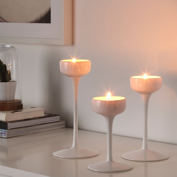 BLOMSTER Candle holder, set of 3 white IKEA