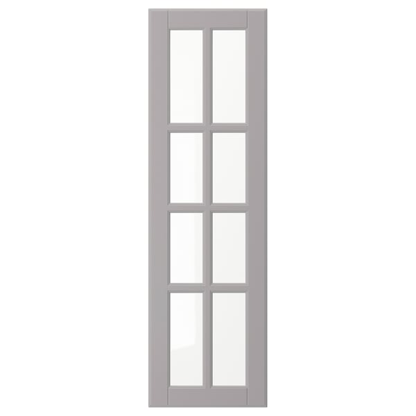 BODBYN Glass door, grey, 30x100 cm