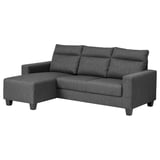 BOLLSTANÄS 3-seat sofa, with chaise longue/Skiftebo dark grey