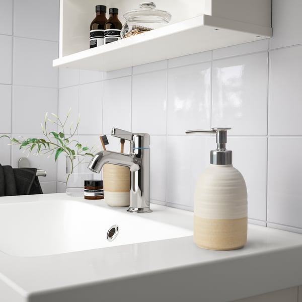 borstingen موزع صابون أبيض بيج حلقة ikea