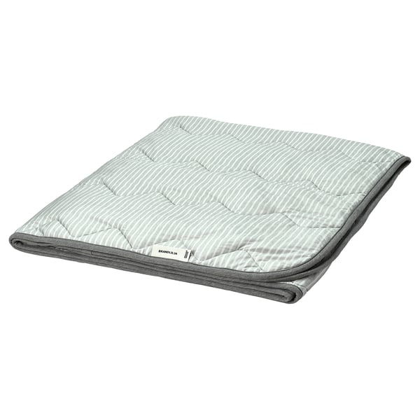 BRANDLILJA Duvet, cool, grey/stripe, 150x200 cm