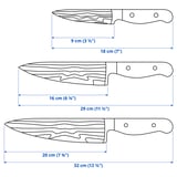 BRILJERA 3-piece knife set, damascus steel/maple