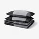 BRUNKRISSLA Duvet cover and 2 pillowcases, black, 240x220/50x80 cm