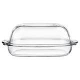 BUREN Oven/serving dish with lid, clear glass, 42x26 cm