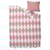 BUSENKEL Duvet cover and pillowcase, ballerina pattern pink/white, 150x200/50x80 cm