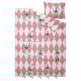 BUSENKEL Duvet cover and pillowcase, ballerina pattern pink/white, 150x200/50x80 cm