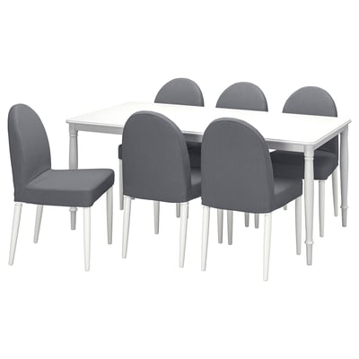 DANDERYD / DANDERYD Table and 6 chairs, white/Vissle grey, 180 cm