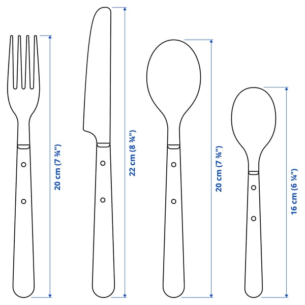 DOFTSKÖLD 24-piece cutlery set, black