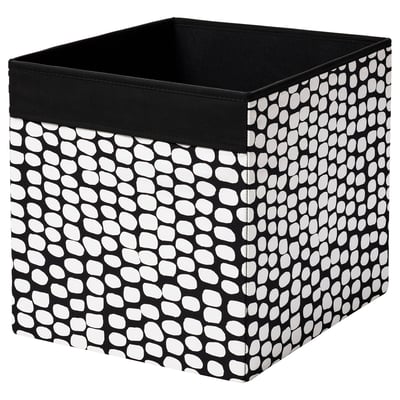 DRÖNA Box, black/white, 33x38x33 cm