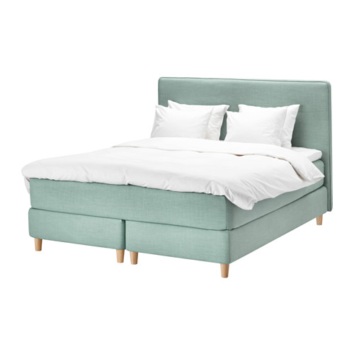 DUNVIK Divan bed Hokkåsen medium firm/Tustna light turquoise, 160x200