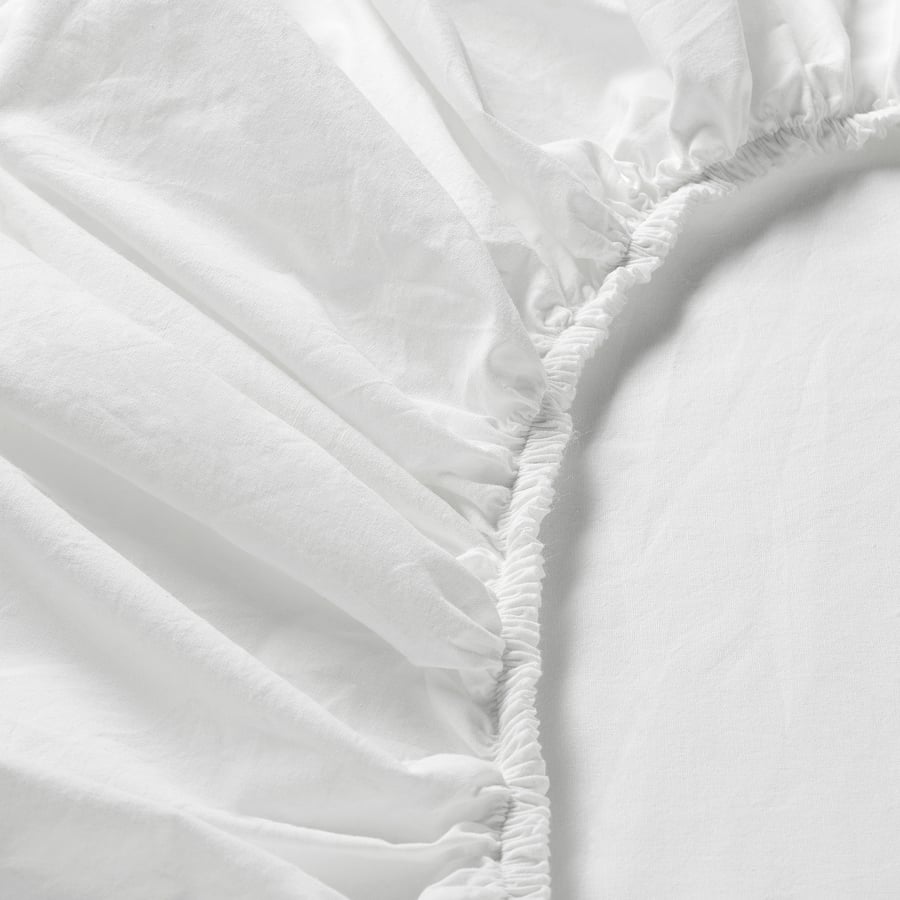 DVALA fitted sheet, white, 180x200 cm IKEA