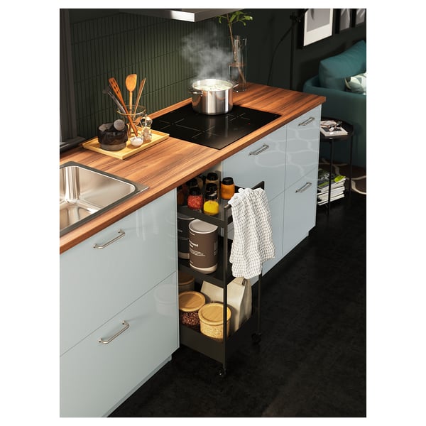 EKBACKEN Worktop, brown walnut effect/laminate, 246x2.8 cm