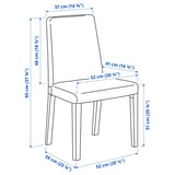 EKEDALEN / BERGMUND Table and 6 chairs, oak effect/Fågelfors multicolour, 180/240 cm