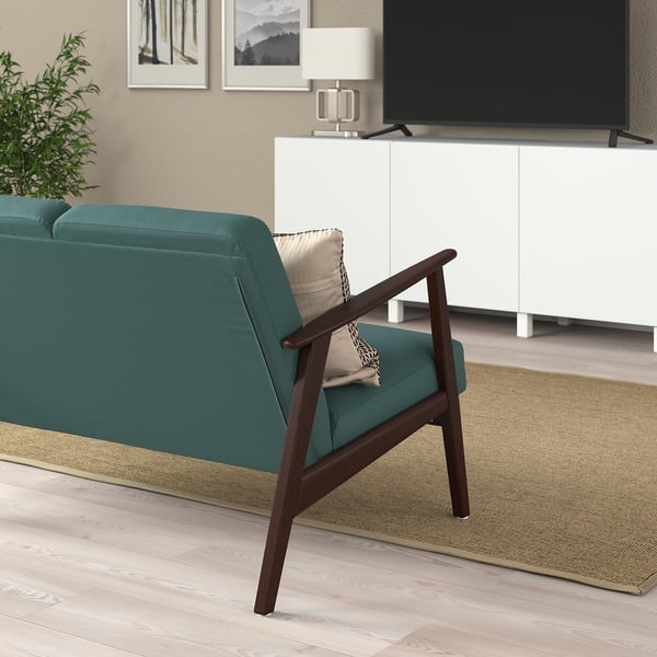 EKENÄSET 2-seat sofa, Kelinge grey-turquoise