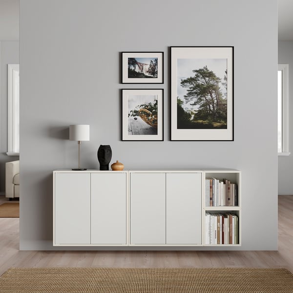 EKET Wall-mounted cabinet combination, white, 175x35x70 cm