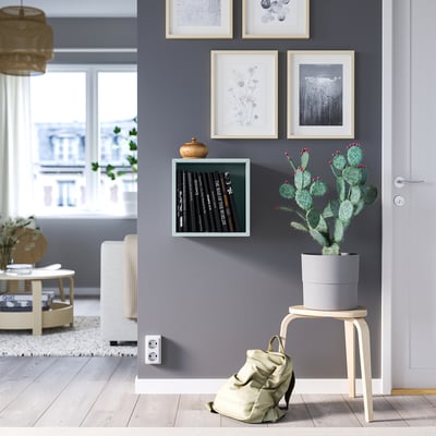 EKET Wall-mounted shelving unit, light grey-blue, 35x25x35 cm