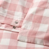EKTANDVINGE Duvet cover and 2 pillowcases, light pink white/check, 240x220/50x80 cm