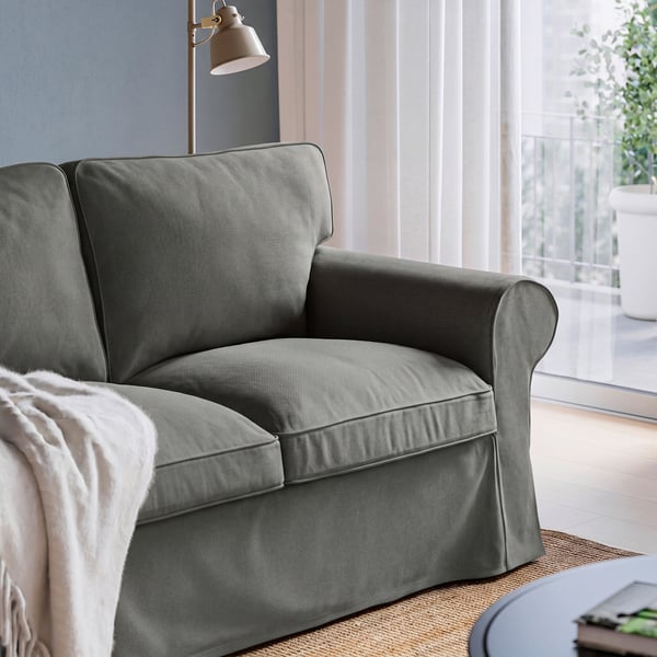 EKTORP 2-seat sofa, Hakebo dark grey