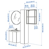 ENHET Bathroom, anthracite/grey frame, 64x43x65 cm