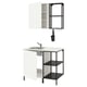 ENHET Kitchen, anthracite/white, 103x63.5x222 cm