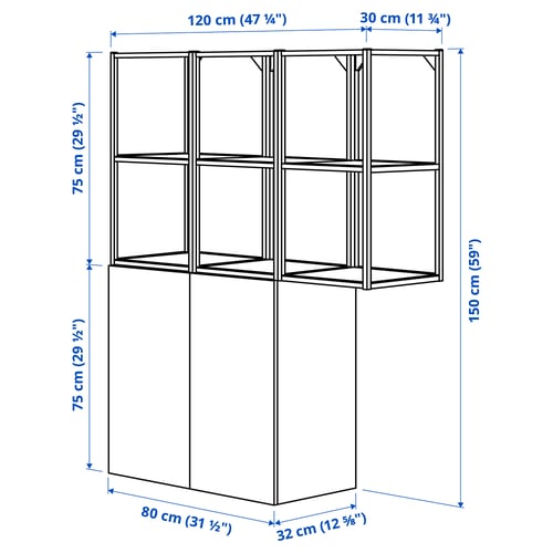 Illustration with measurements for the product: ENHET.
