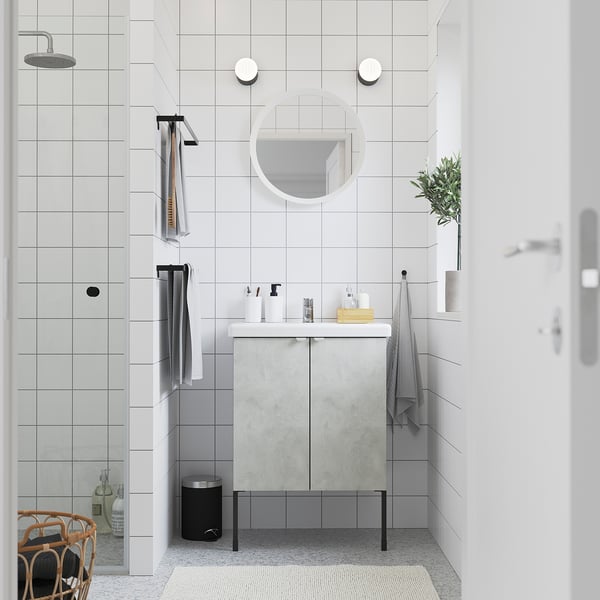 Enhet Tvallen خزانة الحوض مع بابين Ikea