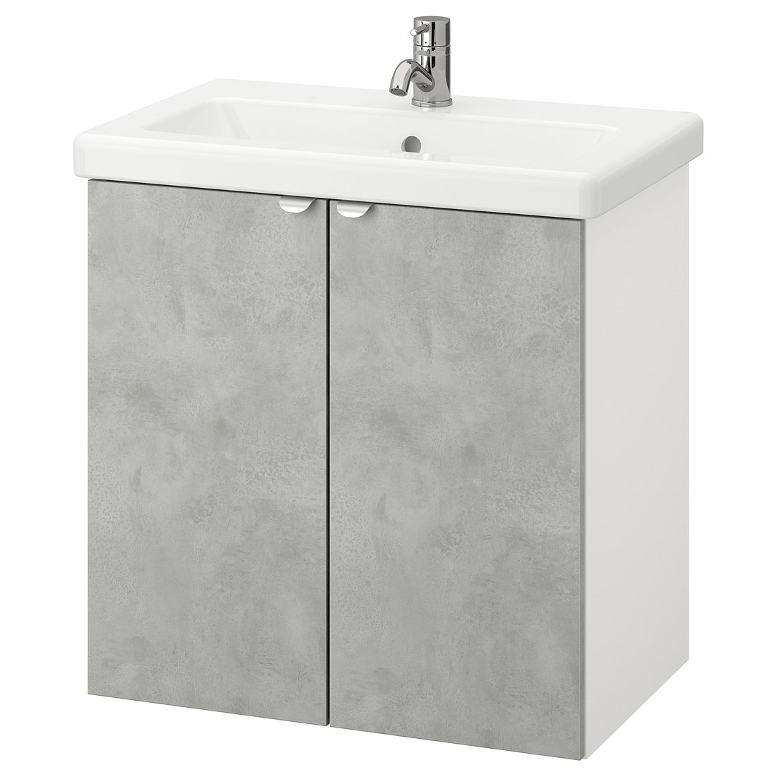 ENHET / TVÄLLEN Washbasin with 2 doors concrete effect/white