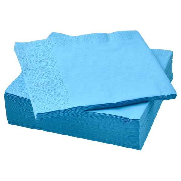 FANTASTISK Paper napkin, bright blue, 40x40 cm IKEA