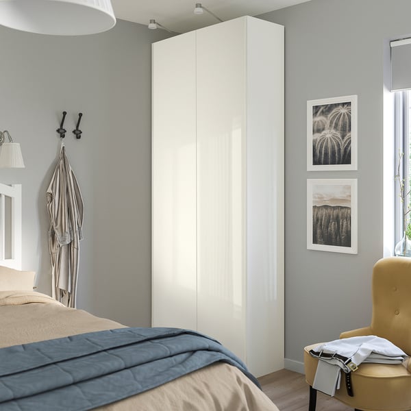 FARDAL Cover panel, high-gloss white, 37x236 cm