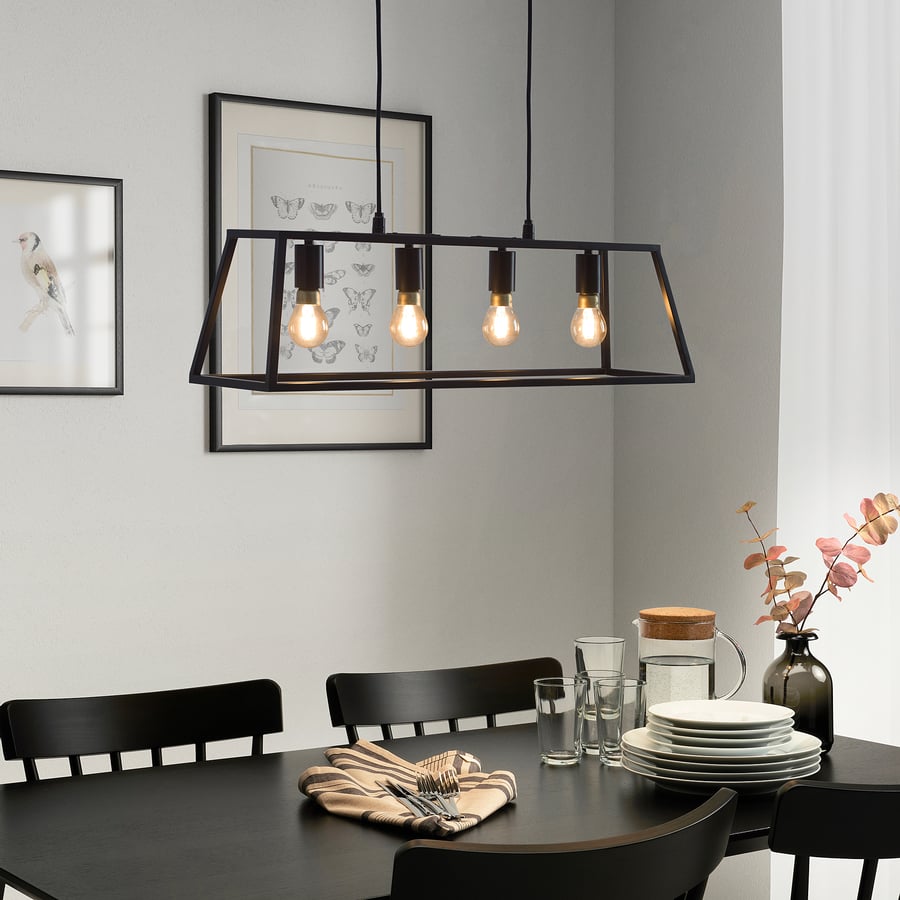 FELSISK pendant lamp with 4 lamps, black, 81 cm IKEA