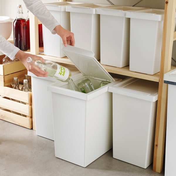 Buy Filur Bin With Lid White Online Ikea