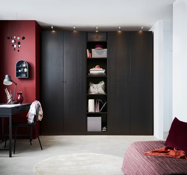 Forsand باب بمفصلات مظهر الدردار أسود بني Ikea