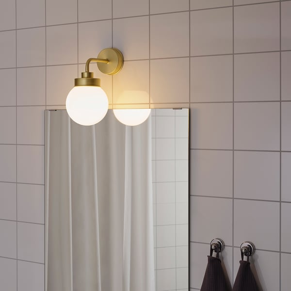 FRIHULT Wall lamp, brass-colour